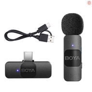 BOYA BY-V10 One-Trigger-One 2.4G Wireless Microphone System Clip-on Phone Microphone Omnidirectional Mini Lapel Mic Auto   Came-1106