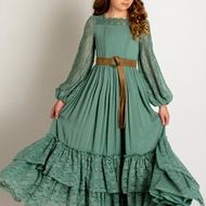 ZZOOI Christmas Girls Lace Long Sleeve Lace Dress Teenage Kids Elegant Princess Party Vestidos Costu