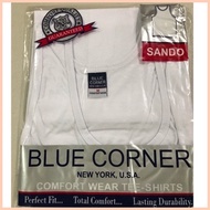 ♣ ▼ ✙✷ Blue corner sando for men white