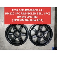 USED SPORT RIM 16 INCH RAYS TE37 MODEL RM220 1 BIJI HARGA 4X100PCD