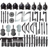 PHYNEDI 51Pcs Ancient Greek Ancient Roman Medieval Egypt Figure Military Weapon Helmet Armor Set, Sm