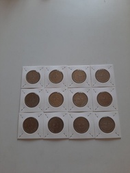 香港:前殖民地:(大一元硬幣):全部1970年:女皇頭:大平賣:共12個