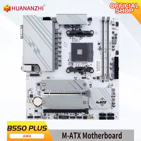 HUANANZHI AMD B550M PLUS Gaming Motherboard USB3.2 M.2 Nvme Sata3 Supports R5 3600 CPU (AM4 socket a