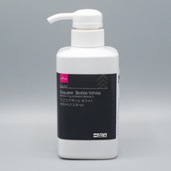 Daiso White Pump Bottle 400 Ml.8x7x15cm.