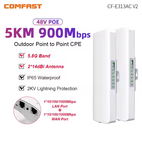 COMFAST 5GHz 867Mbps Wifi Bridge Outdoor CPE 5KM Long Range Wireless Repeater Extender Access Point 