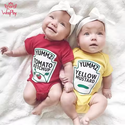 New Summer Baby Boys Girls Clothes Baby Bodysuit Short Sleeved Letter Baby Bodysuits One Pieces Cute