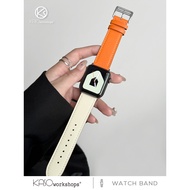 NLJ0 [Shipping from China] Hermes Same Style Genuine Leather iwatch Strap Suitable for Apple applewa