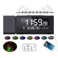 Creative radio clock with color alarm digital seven-color night light alarm clock