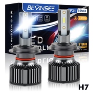 Bevinsee Car Headlight H1 LED H11 H7 H4 HB4 HB3 9012 LED Light Bulbs For Auto 9005 9006 880 50W 6000K White 8000K Car Lights 2×