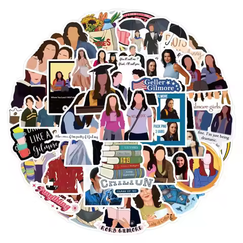 55pcs Creative Gilmore Girls Stickers Luggage Water Cup Stationery Mobile Phone Laptop Refrigerator