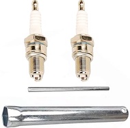HIFROM F7TC Spark Plug 2pcs with Wrench Compatible with Honda GX120 GX160 GX200 GX240 GX270 GX340 GX
