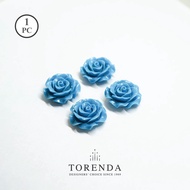 MAWAR Torenda Rose Acrylic biru (15mm) - Sequin Flower (Flower Beads) Rose Beads / PCS