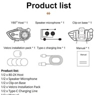 Y80 2X Bluetooth Intercom 2 Riders Type C Dual Mic Best