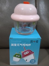 吨吨水杯 眼是貼紙 要自己貼上 細細個可用來做花盆Glass Cup with straw Mystery Box 吨吨 BOTTLED JOY Water BottleBabyWater Bottl