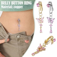 Faux Fake Belly Butterfly Fake Belly Piercing Heart Fake Cartilage Leaves On Navel Earring Clip G0p2