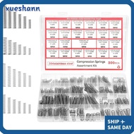 XUESHANN 300PCS/box Compression Spring Assortment Kit, with 23 Sizes 304 Stainless Steel Small Sprin