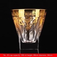 In stock Palace style crystal glass with gold line beer mug home tea cup juice large whiskey foreign