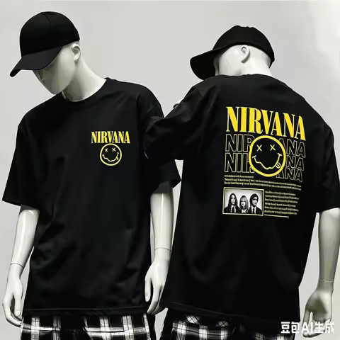 Nirvana hot band Graphic Print T-Shirt ror fansWomen Men Cotton Casual Streetwear Fashion Oversized 