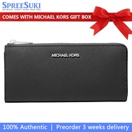 Michael Kors Wallet In Gift Box Jet Set Travenuel Large Saffiano Leather Quarter-Zip Wallet Navy # 3