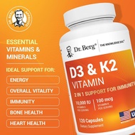 Ultimate Absorption Vitamin D3 K2 MK7 Supplement Dr Berg 10000 IU D3 100 mcg K2 with MCT Powder Zinc