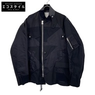 เสื้อแจ็คเก็ตทรงหลวม Sacai Black x Hank Willias Thomas รุ่น 21-02446M Solid Mix Blouson ไซส์ 4 [มือส