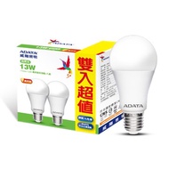 ADATA威剛13W高效能LED球燈泡-自然光(2入) AL-BUA60C4-13W40/2