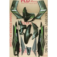 YAMAHA LC135 V1 4SPEED LC135 - BODY COVER SET HIJAU LUMUT STICKER TANAM SIAP 2K CLEAR FULL SET DNLGM