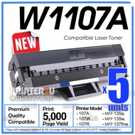 5x Premium Toner W1107X Compatible to H* W1107A 107A H*107A for H* 107A 107W MFP 135a 135w 137fnw H*