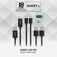 Aukey CB-TD1 Micro USB &amp; Type C Cable ( 2 X Micro USB + 1 X Type C )