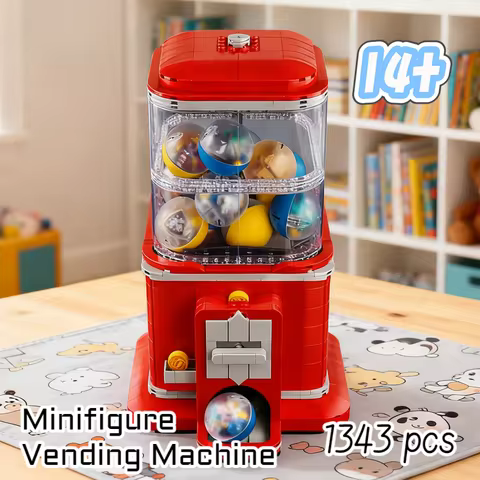 1343pcs Ideas Minifigure Vending Machine 21358 Building Blocks Puzzle Model With Dolls For Kids Holi