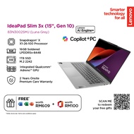 Lenovo IdeaPad Slim 3 15Q8X10 (83N3002SMJ) Laptop | SnapDragon X X1-26-100(8C) | 16GB RAM 1TB SSD | 