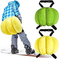 Hiboom 2 Pcs Cute Protection Banana Hip Butt Pad Comfortable Banana Protective Absorbing Skating Pads Hip Protection Cushion for Kids Adults Skiing Snowboarding Scooters, Yellow Green