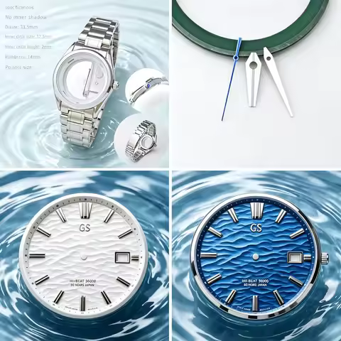 33.5mm NH35 Dial GS Assembly No luminous Accessories with GS Watch Literal Hand Case Dial Size for s