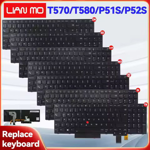 for Lenovo ThinkPad T570 T580 P51S P52S Latin Spain Dansk Norway Estonia Slovenia Turkish Nordic Fre