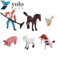 YOLO Figurines Sheep Duck Farmland Worker Animal Model Home Decor Crafts Fairy Garden Ornaments