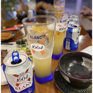 Set of 6 Tall Beer Glasses 330ml Imported Logo 1664 Blanc