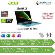Acer Swift 3 SF314-43-R4KV Laptop (AMD Ryzen 3 5300u, 8gb ram, 256gb ssd, AMD Radeon Graphic, 14" FHD IPS, Win10, OPI, Electric Blue)
