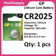 [1pcs][Authentic] GP CR2025 Lithium 3V Button Battery 2025 [FAST SHIP OUT]