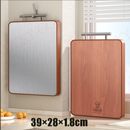 【ไม้มะเกลือ+ สแตนเลสเกรด 316】LIYOUE เขียง แบบหนา ป้องกันเชื้อรา แยกอาหารดิบและอาหารปรุงสุก ใช้ได้สอง