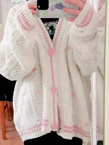 TS Lover Album Knitted Beige Valentine Cardigan Gift