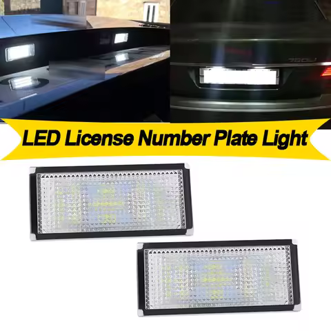 2PCS For BMW E66 E65 Saloon 2001 2002 2003 2004 2005 2006 2007 2008 White LED Number License Plate L