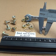 KEY BOLT 10 YELLOW NUT M6 X 10 LENGTH 1CM 1 CM 10MM 10 MM BMK M6X10 BOLT 6X10 6 X 10 PITCH THREAD 1.