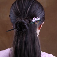 [Costume Hair Accessories] Ebony Hairpin Flowing Hairpin Female Antique Hair Accessories Coiled Hair Hanfu Headdress Ancient Costume Hairpin Hair Accessories