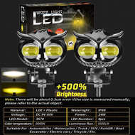 Shining Owl Mini Driving Light Motorcycle Dsk Mdl LED High Low Beam Dual Color 6000K White Yellow Su