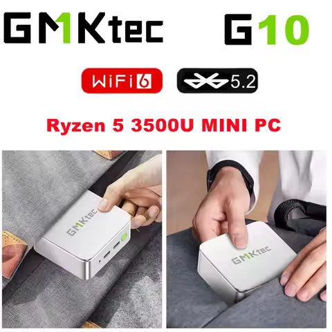 GMKtec G10 MINI PC R5 3500U Windows 11 Pro DDR4 NVMe SSD WIFI5 BT5.0 Triple Display Desktop Office G