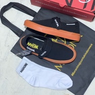 Mahonk Shoes - Slip On Velcro Black Gum Shoes // Flat Shoes