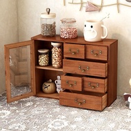 Jewelry Retro Storage Box Transparent Desktop Jewelry Box Tea Organizing Box Multifunctional Drawer 