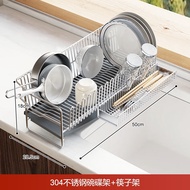 ST/🪁Jimi304Stainless Steel Dish Rack Kitchen Storage Rack Dish Rack Dish Rack Draining Rack Tableware Sink Countertop St