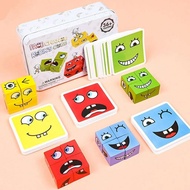 Face-Changing Educational Magic Cube 72pc Cards Expression Puzzle Building Blocks Game puzzle Kids