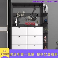 YL492輕奢超薄翻斗鞋櫃大容量衣帽架家用門口鞋櫃帶衣帽架（包運送）